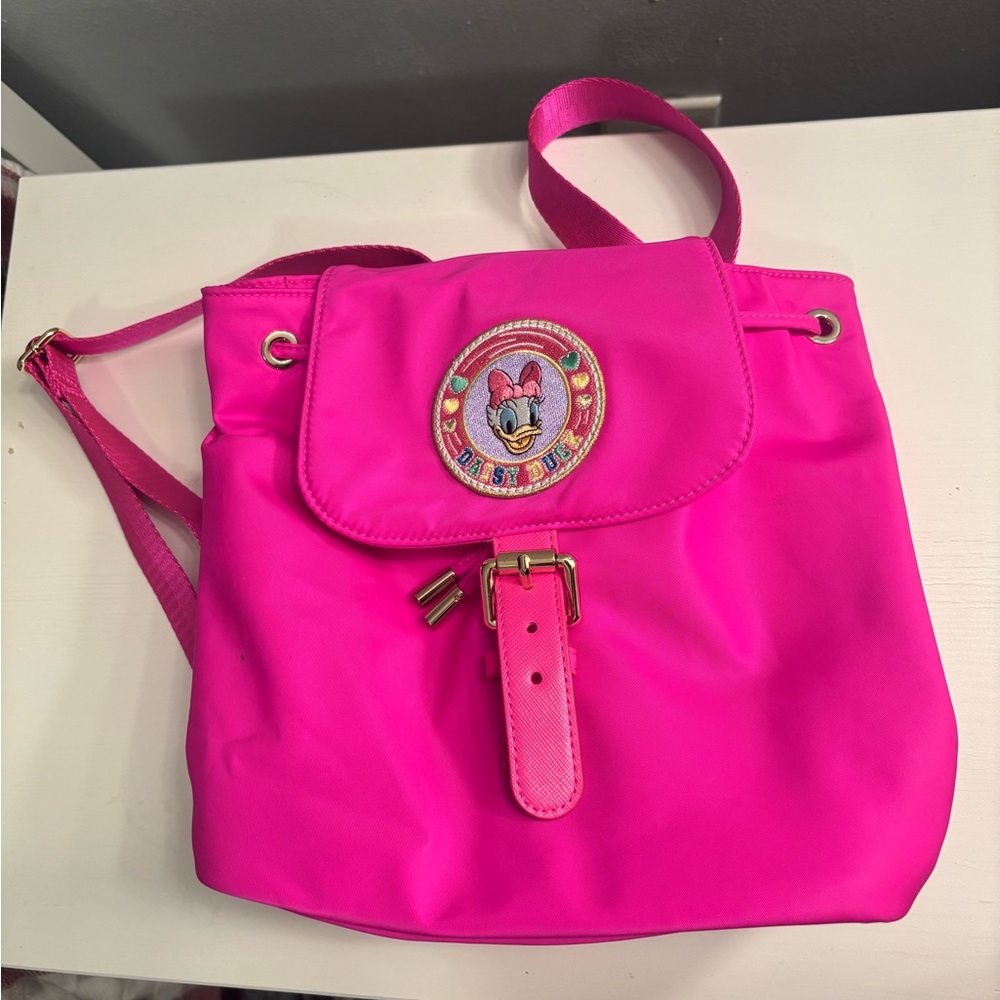 Stoney Clover Lane Hot Pink Backpack with Minnie Mouse Patch